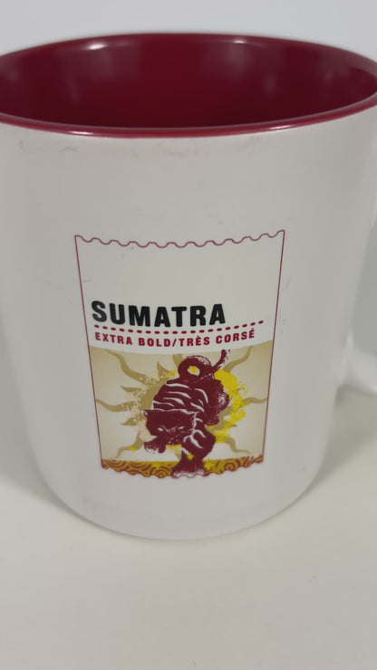 Starbucks Sumatra coffee mug with bold artwork
