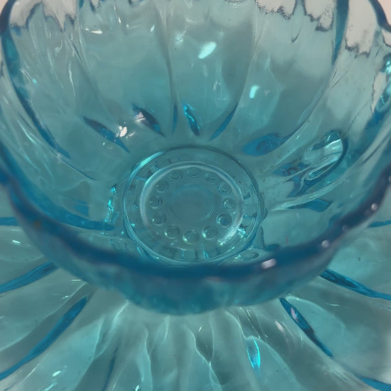 1970s KIG Ice Blue Swirl Teacup Saucer Set