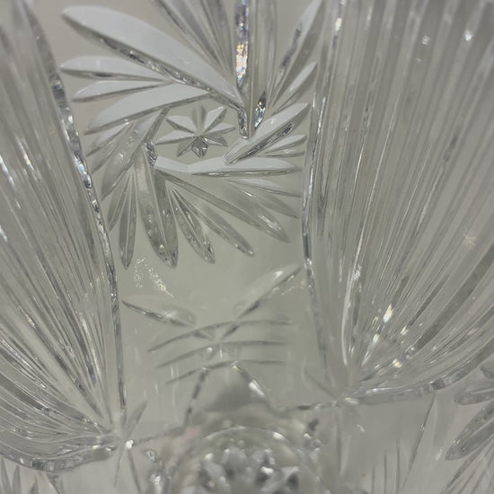 Mid Century Pinwheel Starburst Crystal Vase