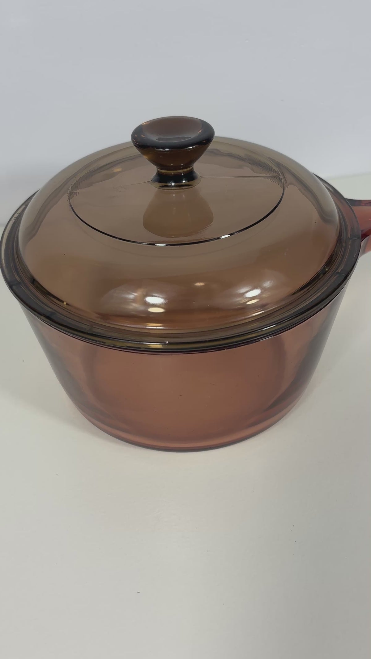Corning France Visions 1.5 Litre Amber Covered Saucepan