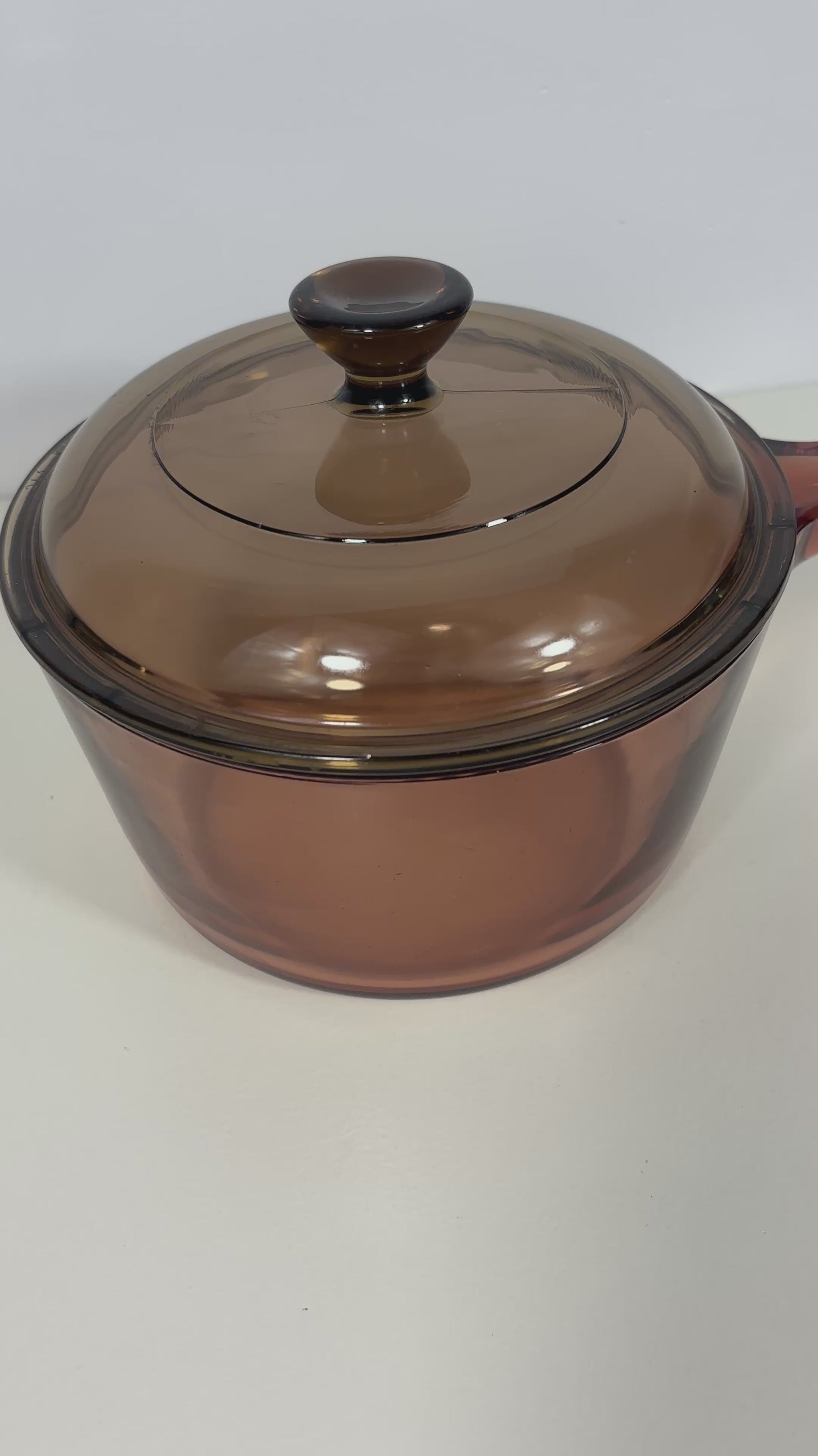 Corning France Visions 1.5 Litre Amber Covered Saucepan