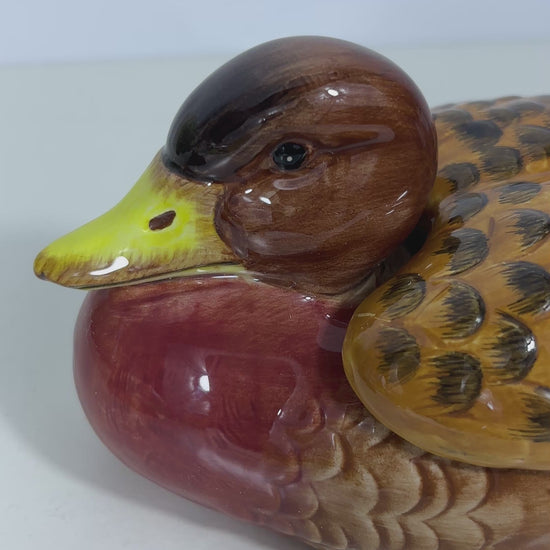 Fitz and Floyd Essentials Game Bird Duck Lidded Dish