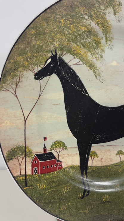 Sakura Warren Kimble Animal Collection Horse Plate