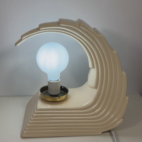 1980s Art Deco Revival Wave Lamp