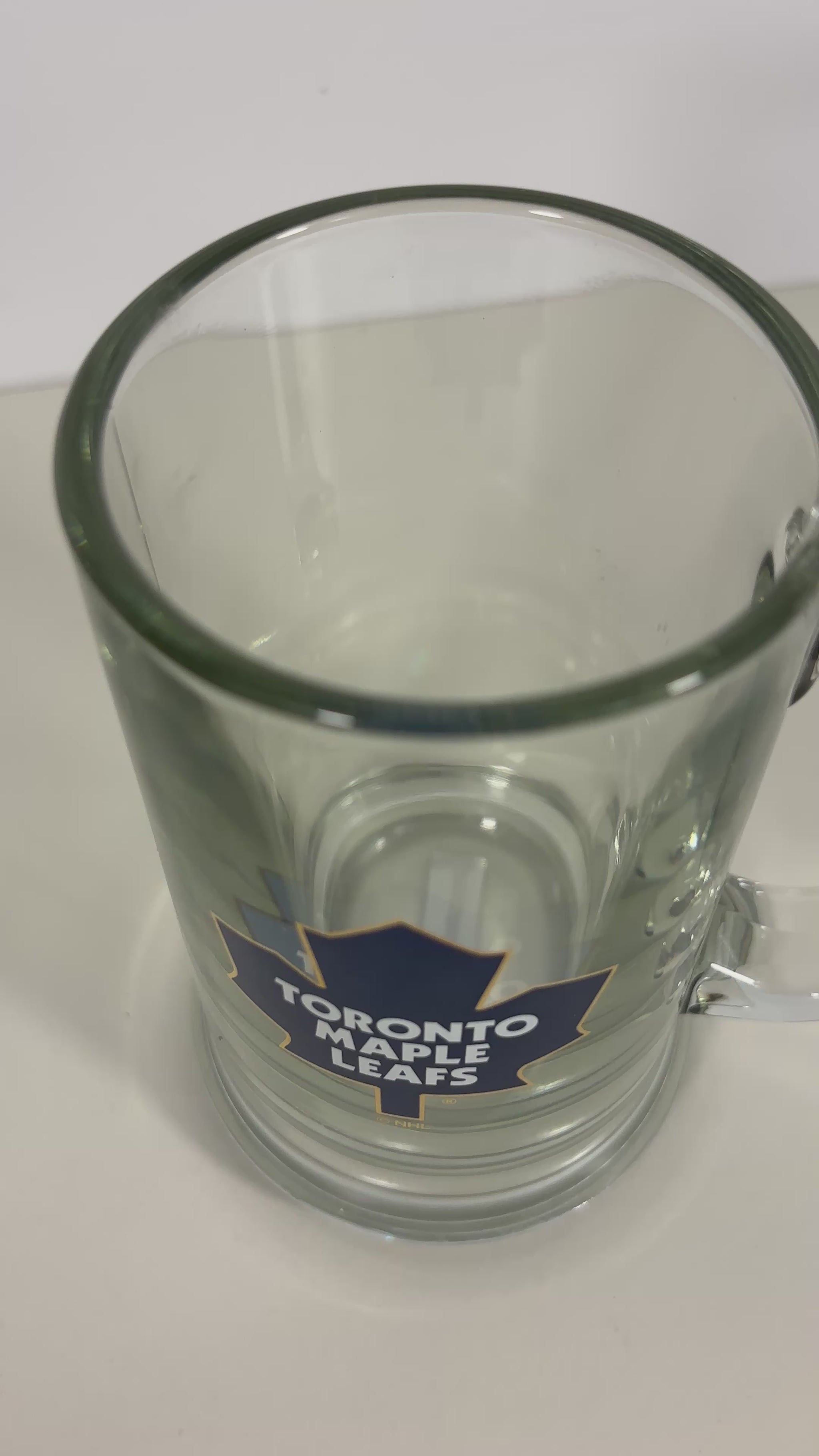 Vintage Toronto Maple Leafs Logo Glass Beer Stein
