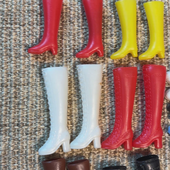 Lot of Vintage Barbie Shoes Boots and Accessories