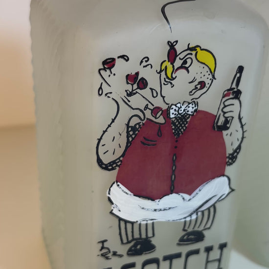 Gay Fad Studio Frosted Glass Scotch and Gin Decanters