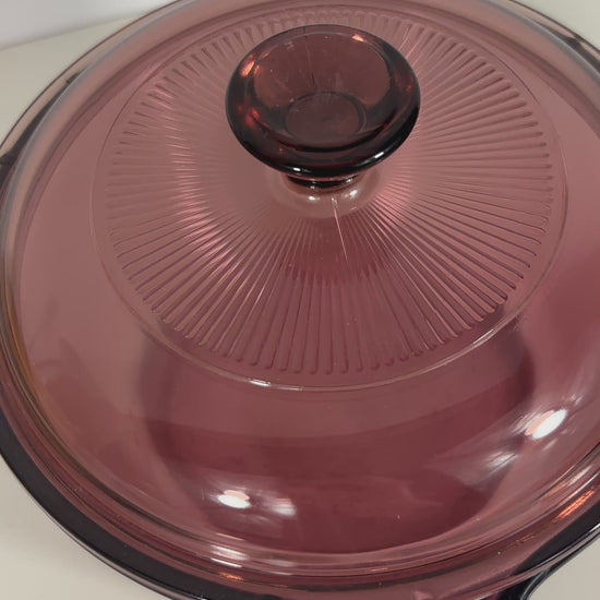 Cranberry Corning Visions 1 Litre Covered Saucepan