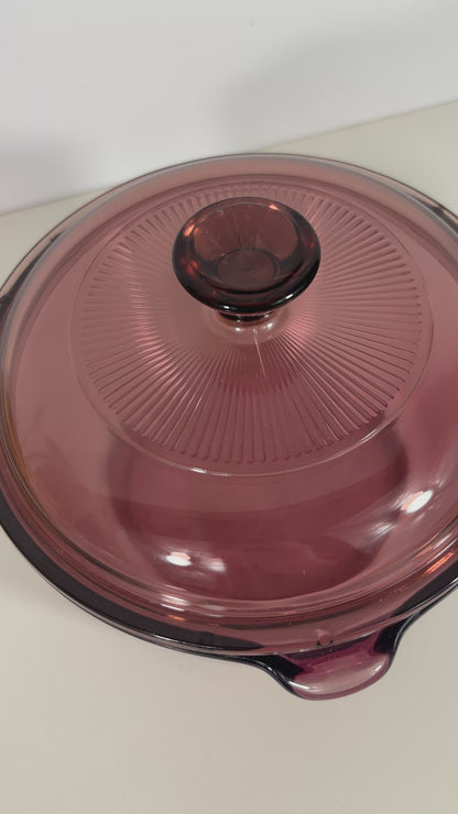 Cranberry Corning Visions 1 Litre Covered Saucepan