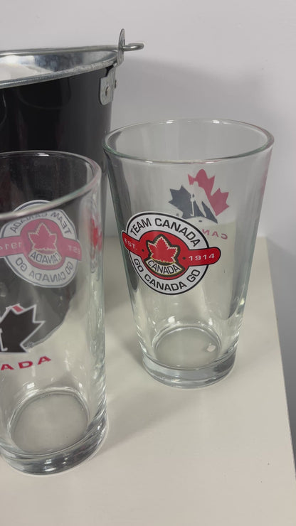Team Canada Hockey Beer Glass and Ice Bucket Set