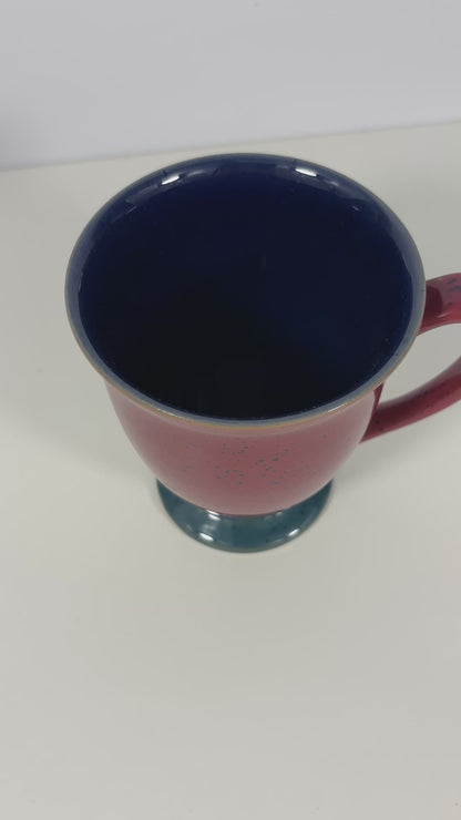 Denby red stoneware pedestal mug collectible