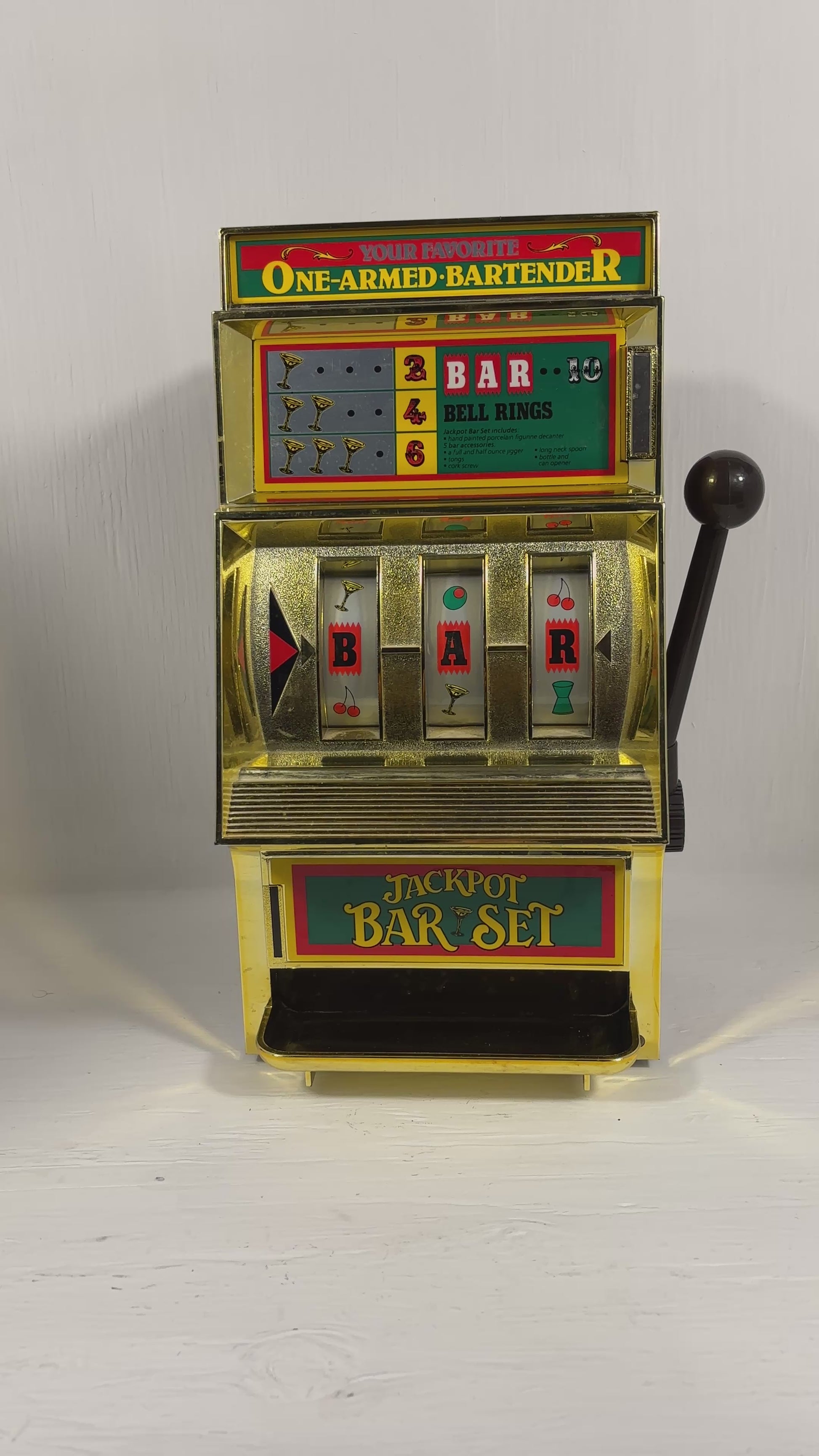 Waco One Armed Bartender Slot Machine Shaped Bar Display