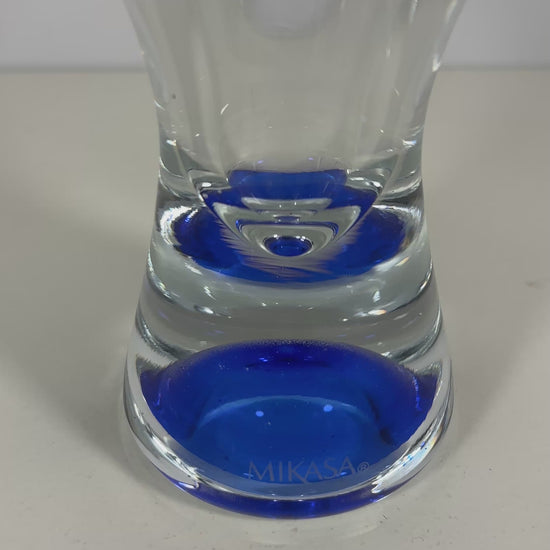 Rare Vintage Mikasa Devala Blue Bubble Martini Cocktail Glass