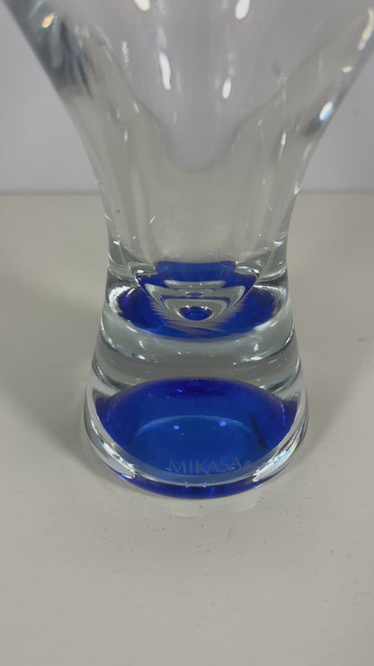 Rare Vintage Mikasa Devala Blue Bubble Martini Cocktail Glass