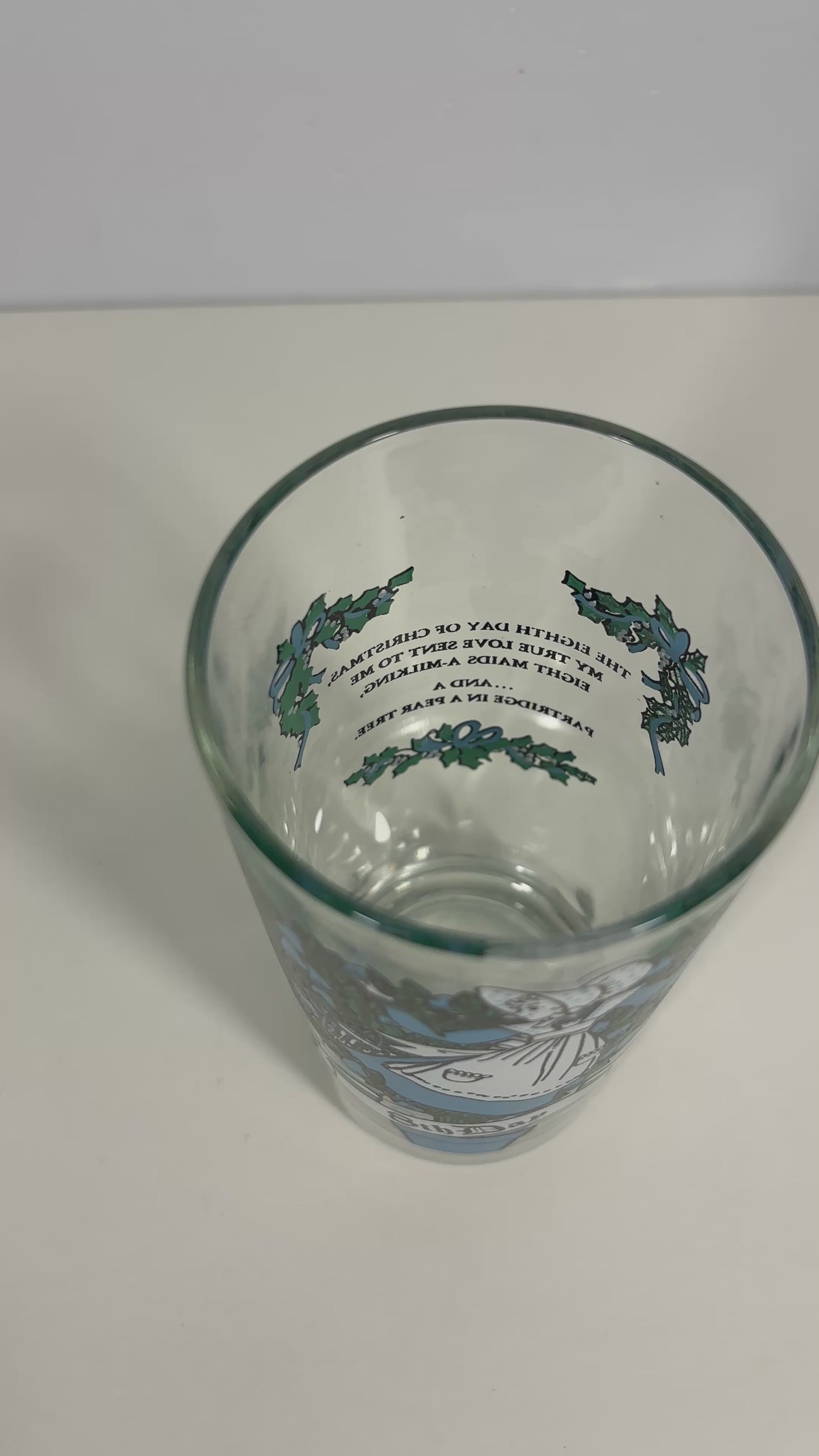 Indiana Glass 8th Day of Christmas Tumbler Glass