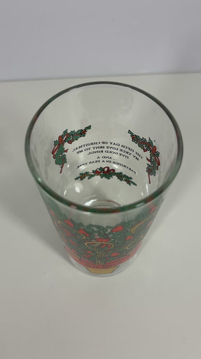 Indiana Glass 5th Day of Christmas Tumbler Glass