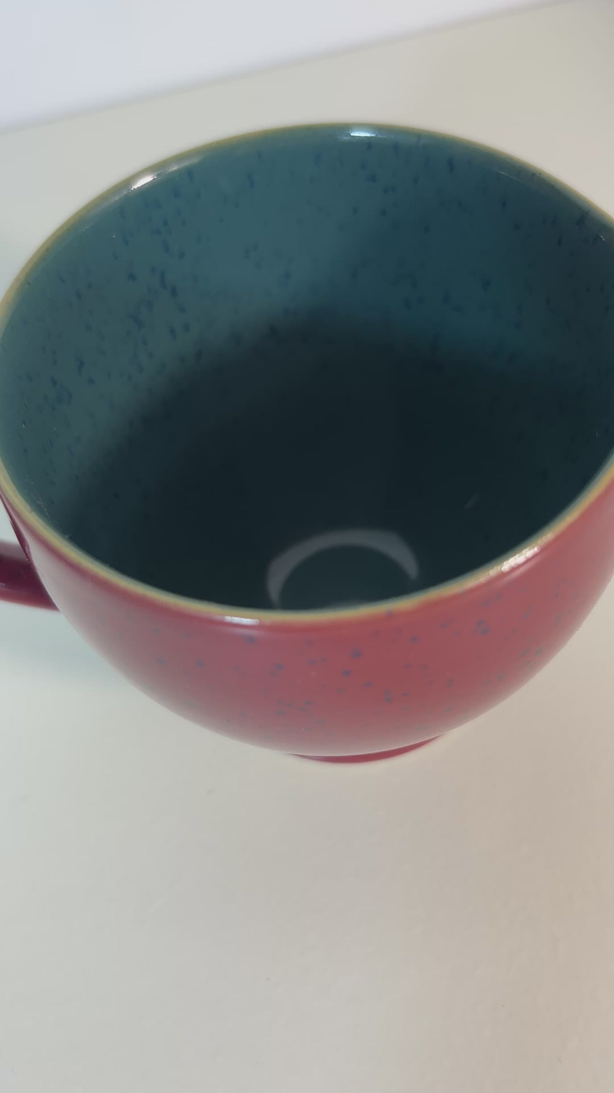 Denby Harlequin Red and Green Creamer