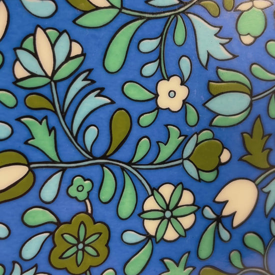 Holt Howard Flower Power Blue Floral Salad Plate