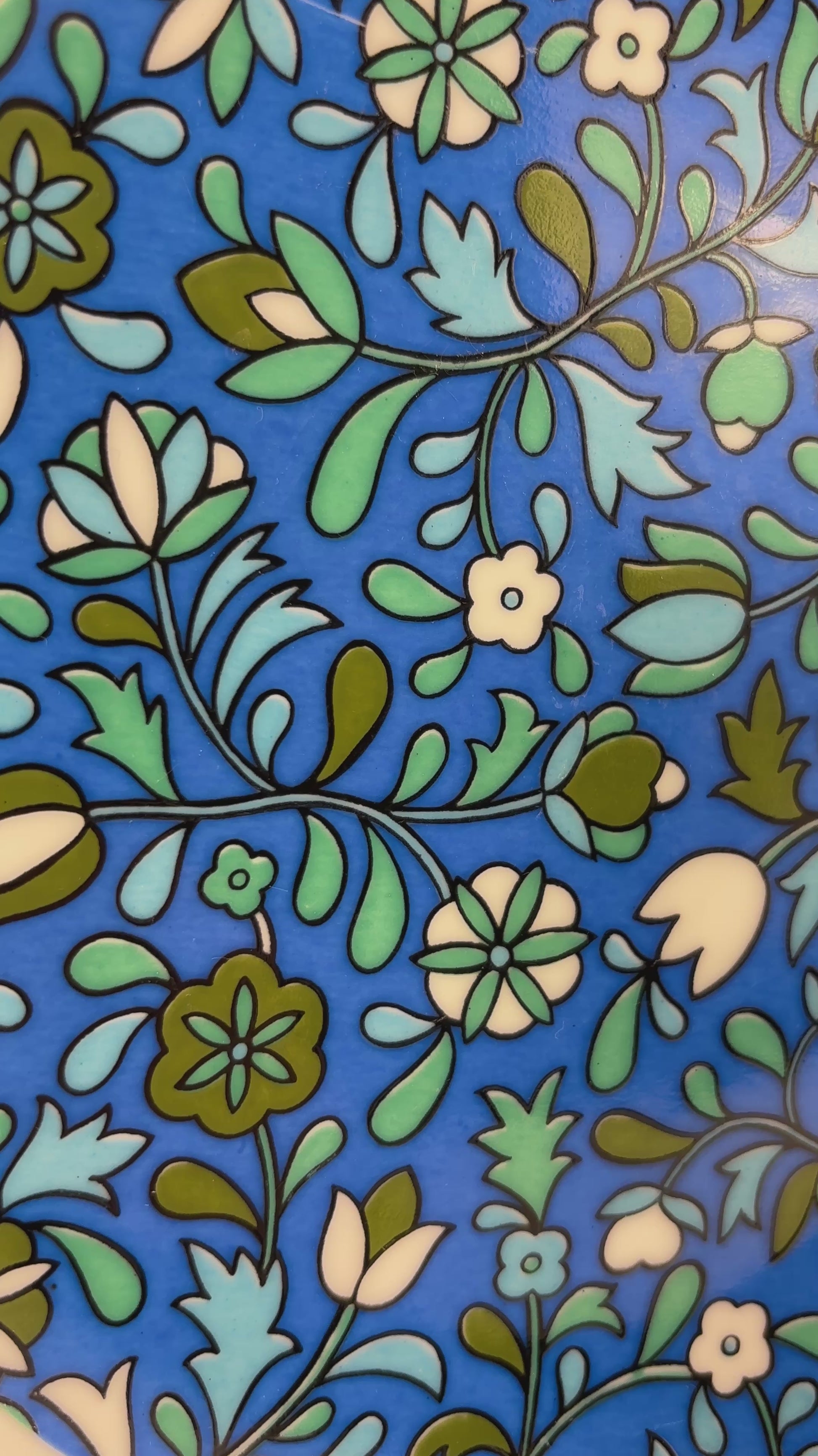 Holt Howard Flower Power Blue Floral Salad Plate