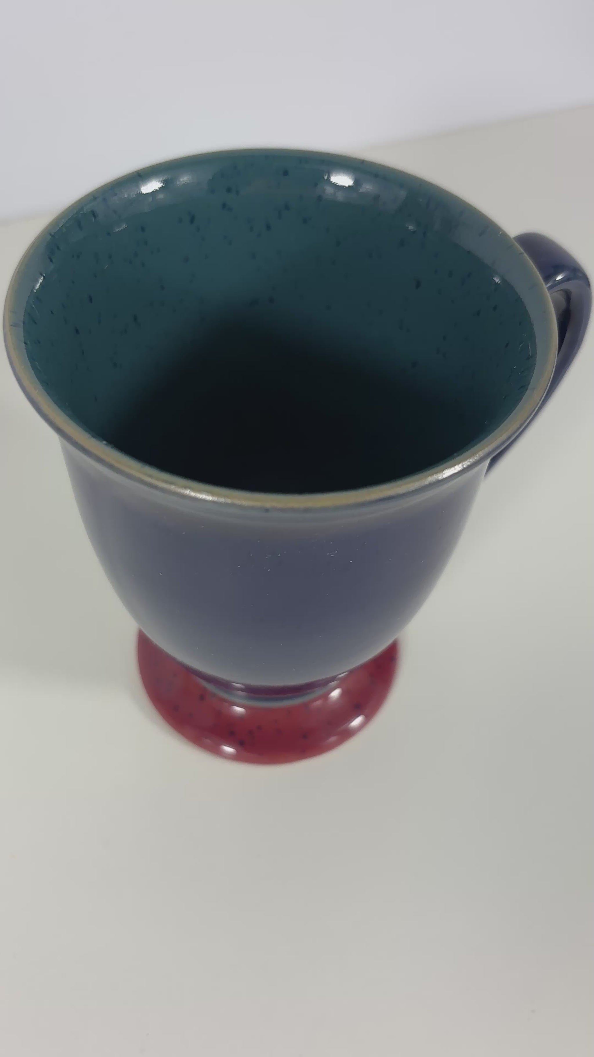 Denby blue stoneware pedestal mug collectible