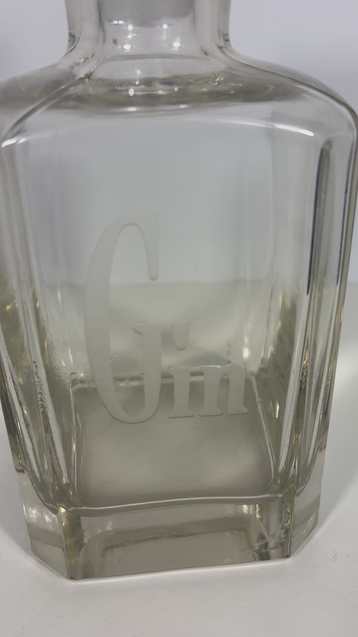 Square Etched Crystal Gin Decanter