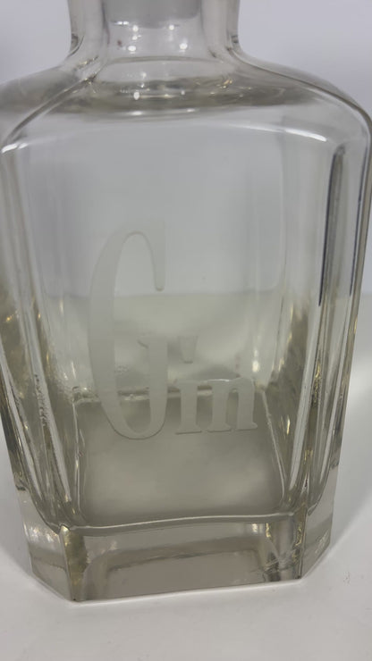 Square Etched Crystal Gin Decanter