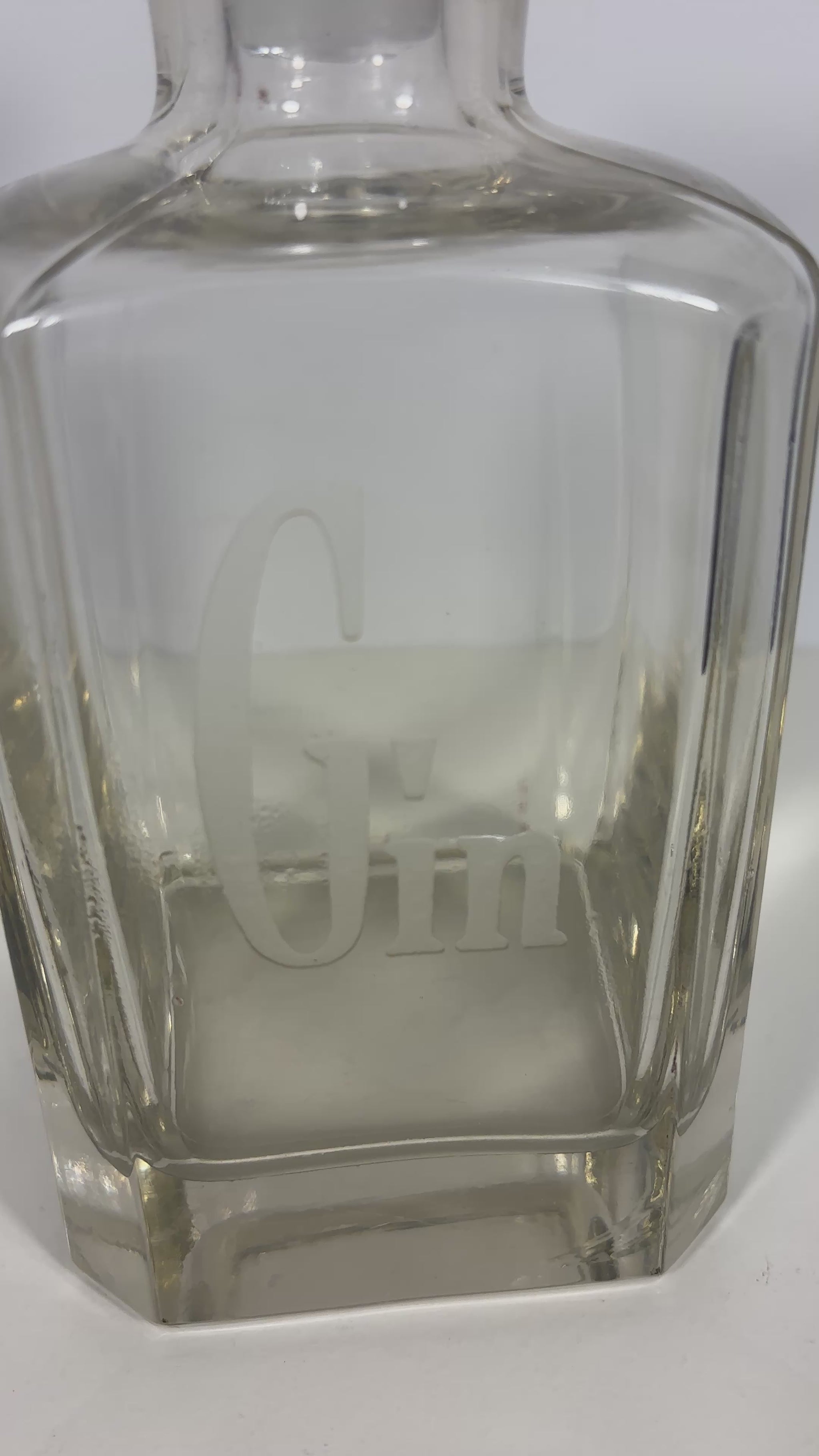 Square Etched Crystal Gin Decanter
