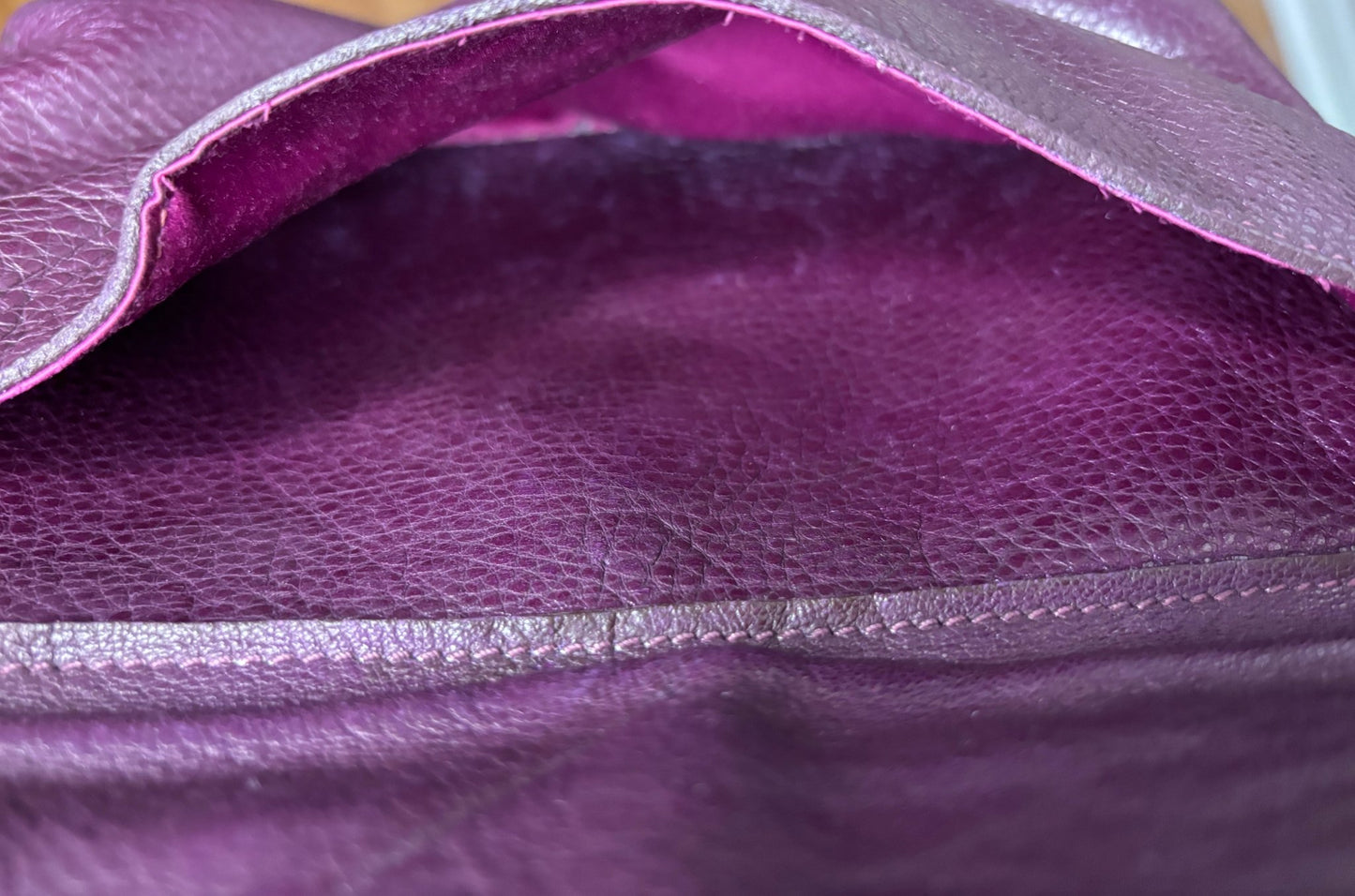 Purple Aubergine Roots Saddle Leather Crossbody Purse