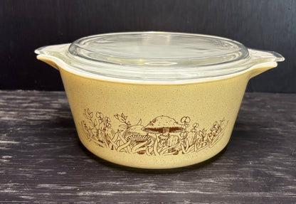 Pyrex Mushroom Design Round Casserole Dish