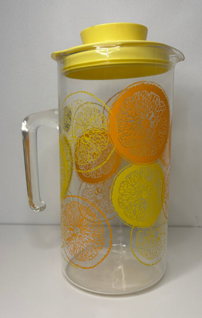 Pyrex Lemon Orange Citrus Pitcher with images of orange and lemon slices