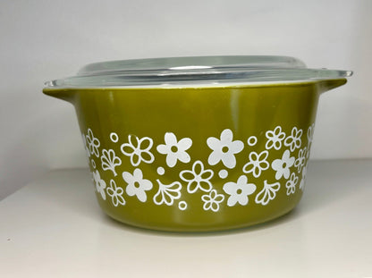Pyrex Spring Blossom Crazy Daisy 1 Quart Round Casserole Dish