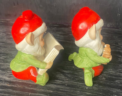 Rare Vintage Homco Elf Christmas Figurines