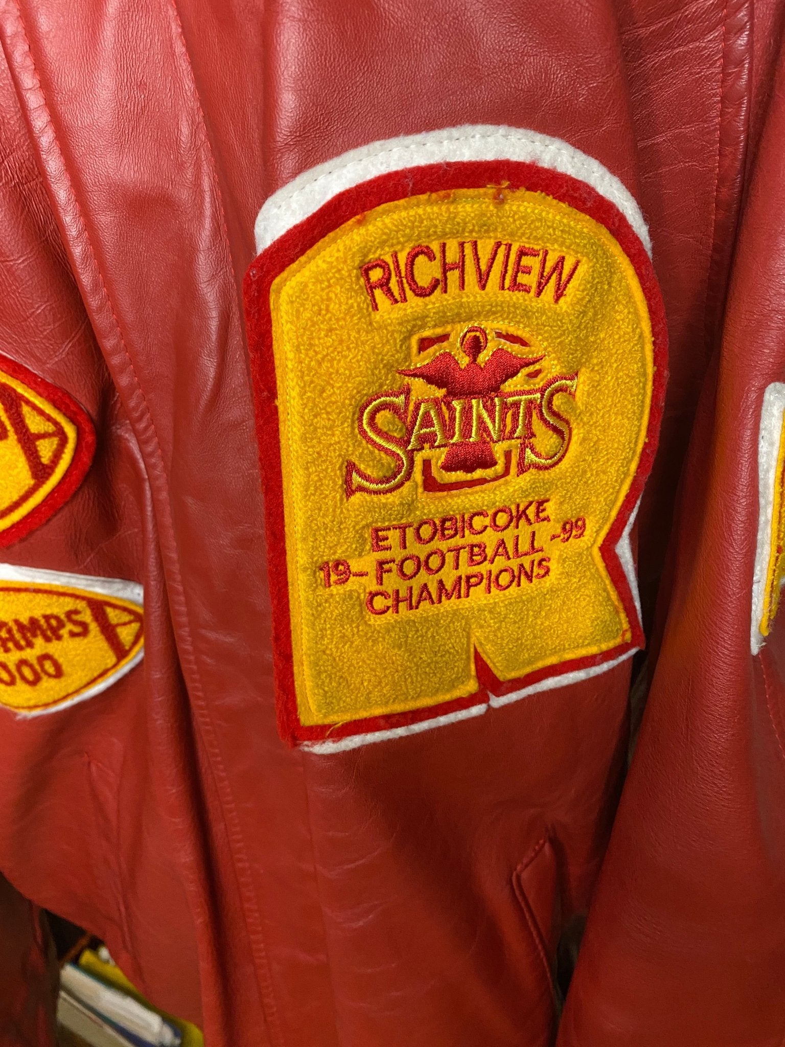 Richview Saints High School Vintage Leather Football Jacket Adult XL - HLJ at HomeRichview Saints High School Vintage Leather Football Jacket Adult XLJacketRichview Saints