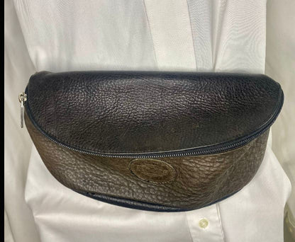 Roots Brown Embossed Leather Fanny Pack
