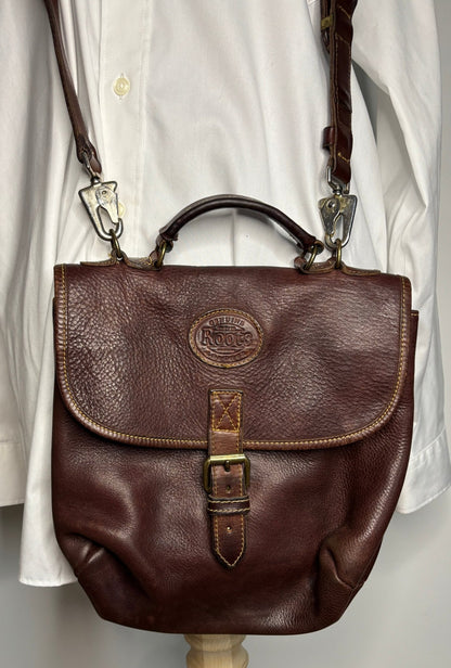 Roots Brown Leather Convertible Purse