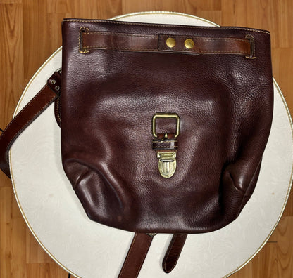 Roots Brown Leather Convertible Purse