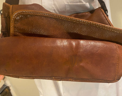 Roots Brown Leather Satchel