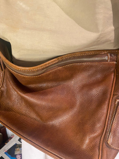 Roots Brown Leather Satchel