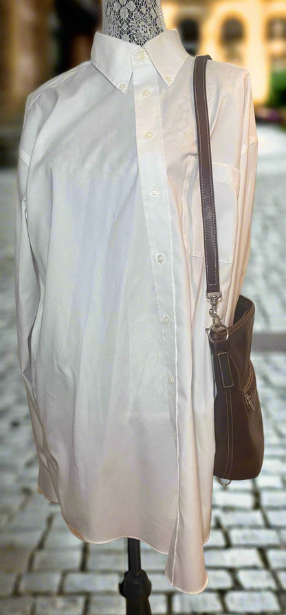 Roots Brown Leather Shoulder Bag