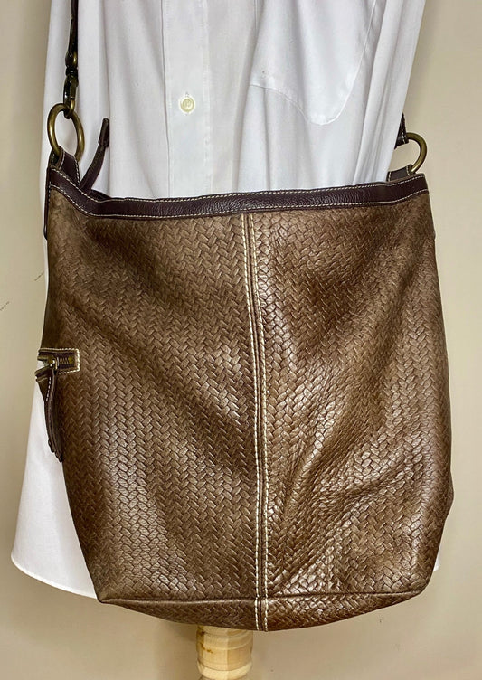 Roots Brown Woven Leather Cross Body Purse - HLJ at HomeRoots Brown Woven Leather Cross Body PurseCrossbodyRoots