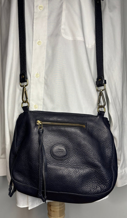 Roots Navy Blue Leather Purse
