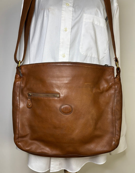 Roots Tribe Brown Leather Satchel