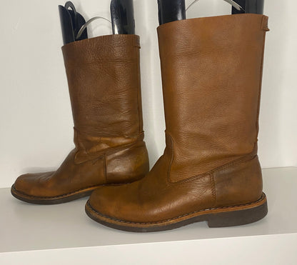 Roots Tribe Brown Leather Womens Boots