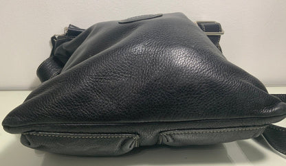 Roots Venetian Village Prince Black Leather Crossbody Purse