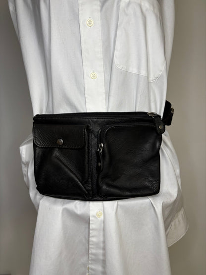 Roots Village Pack Cervino Black Leather Purse