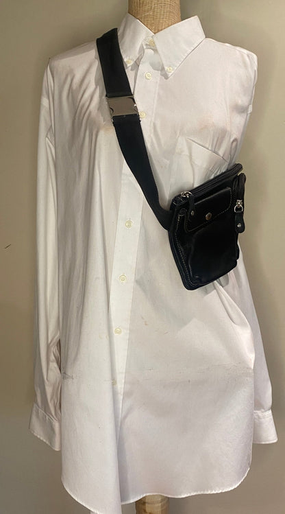 Roots Village Pack Cervino Black Leather Purse