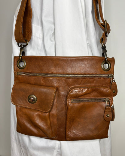 Roots Village Tribe Brown Leather Purse