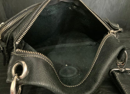 Roots Villager Black Leather Purse