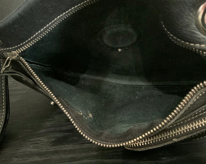 Roots Villager Black Leather Purse