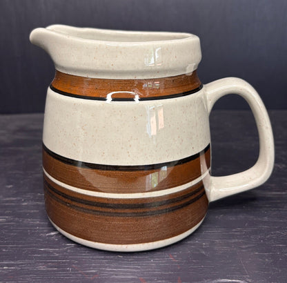 Rörstrand Sweden Isolde Pitcher with brown and beige lines